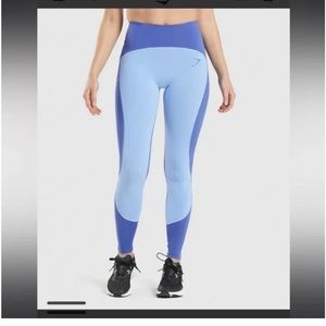 Court blue pulse mesh leggings size Large